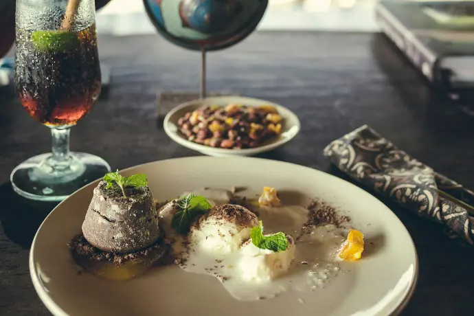 ice cream with vegetable on plate